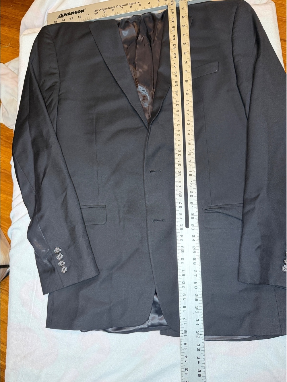 Lauren Ralph Lauren Mens 40R Black Two Button Wool Blend Blazer Suit Jacket